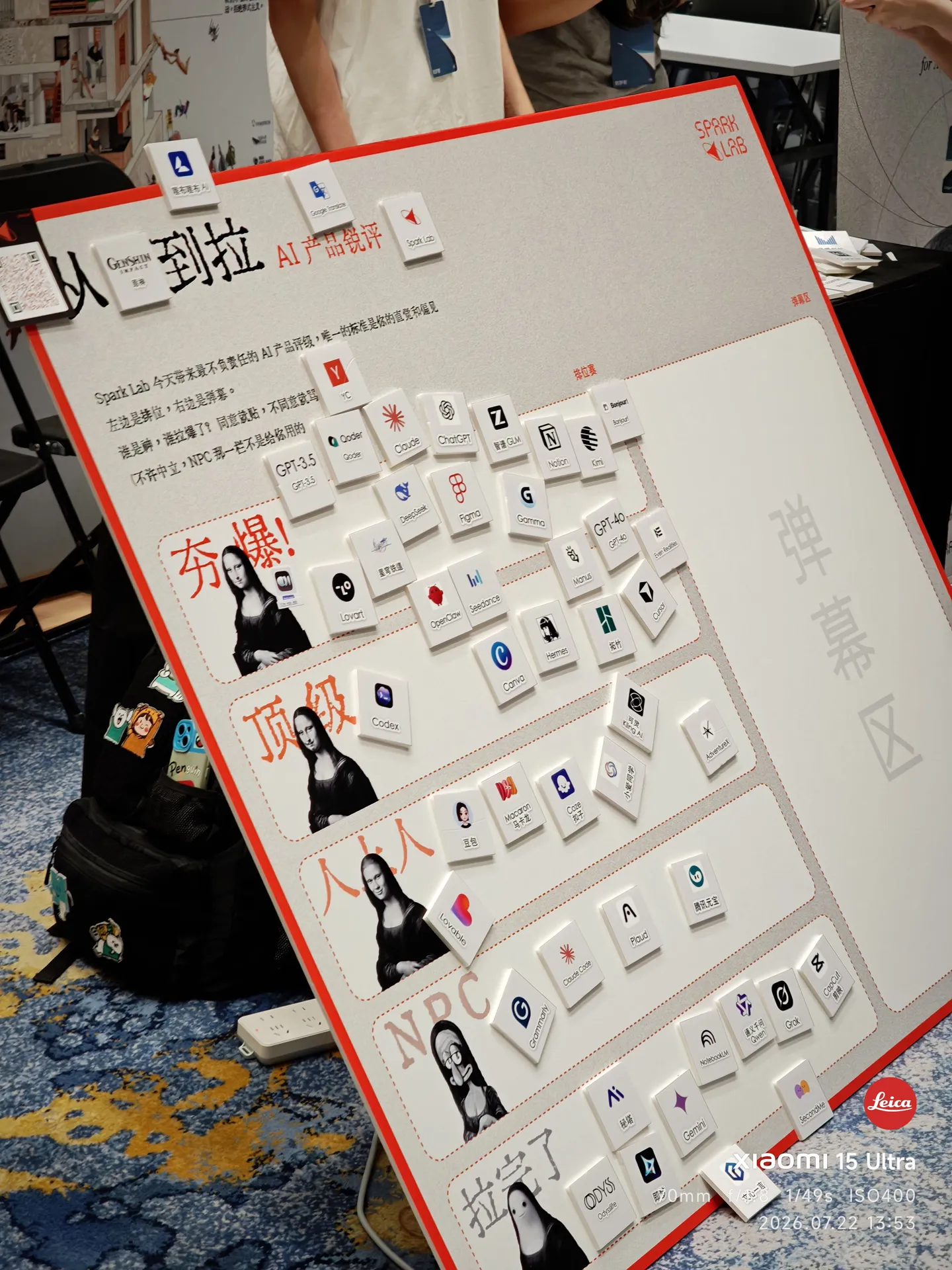 Super! 展会上的 AI 产品锐评墙,从「夯」到「拉」排成一列
